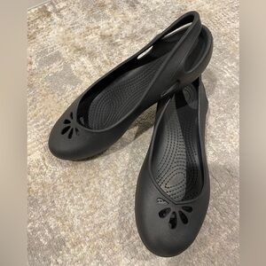 Crocs Taylor Slingback Kadee Ballet Flats Slip On Black Waterproof Womens Sz 11